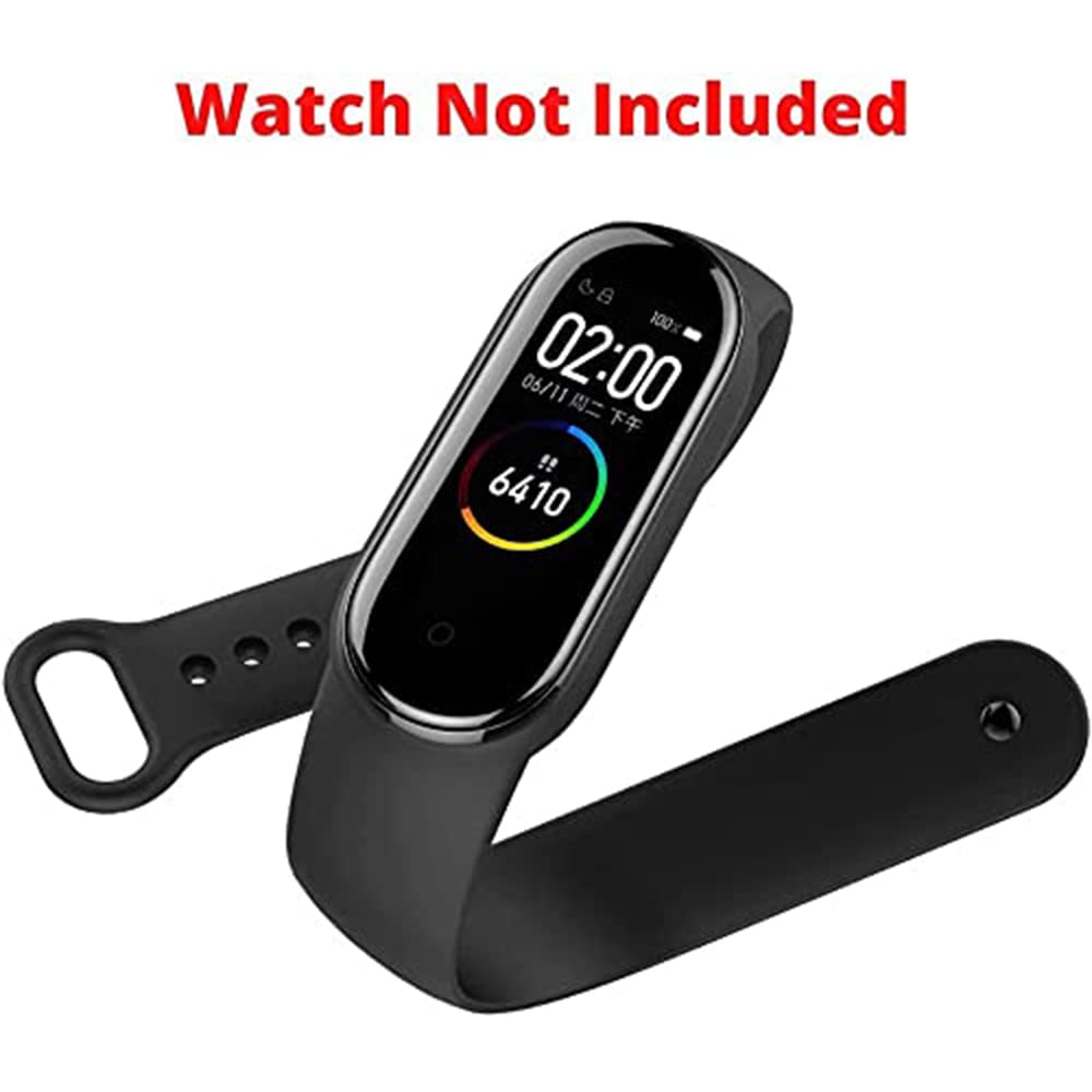Hi Quality Mi 5 / Mi 6 Silicone Adjustable Band Strap Compatible with Mi Band 5 Strap & Mi Band 6 Strap Smart Band Replacement- Black