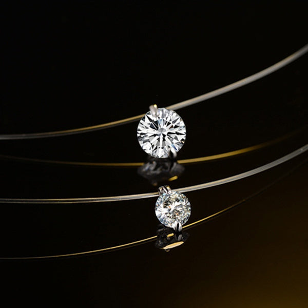 choker Invisible Fish Line Crystal Necklace Pendants Neck Zircon Women Clavicle Chain Lady Feminino Collar 8mm Zircon A One World Best Gift