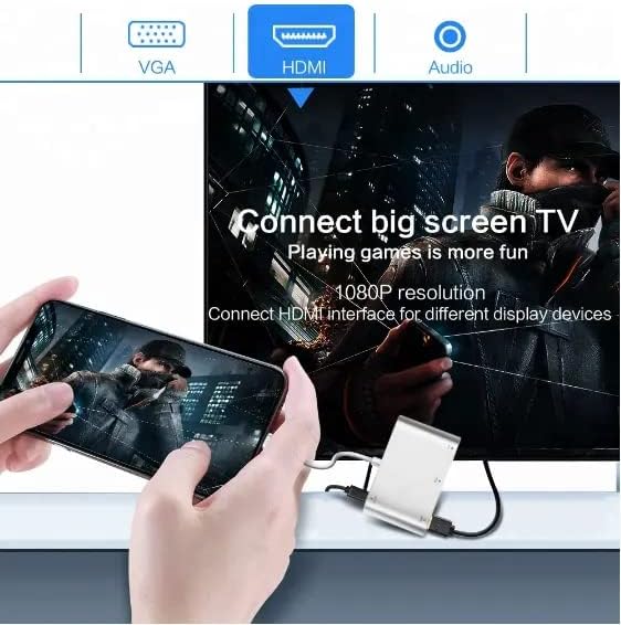 Apple to hdmi Lightning to HDMI VGA Audio Multiport Adapter Cable for ipad iphone Compatible