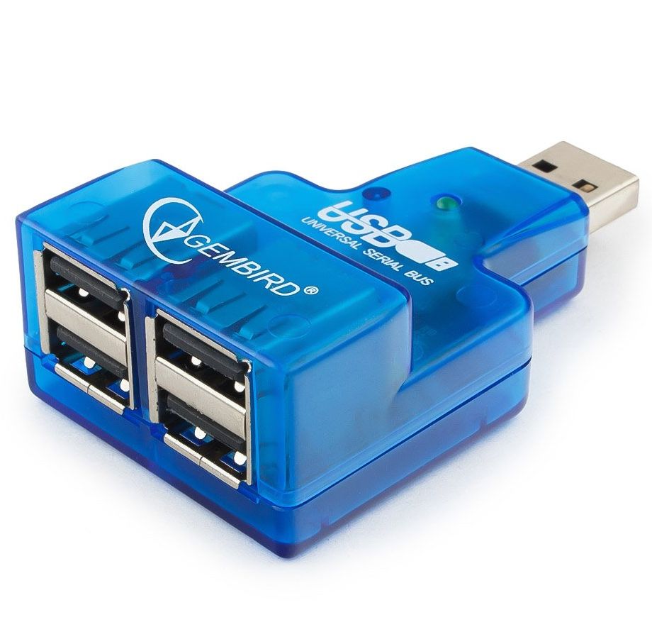 4 Port USB Hub with Data & Charging Power Input Option – Slim Compact Design | High-Speed USB 2.0 Hub for Laptop, PC & Mac