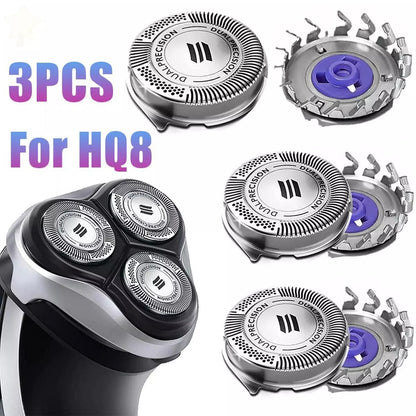 3pcs DualPrecision HQ8/52 Replacement Heads Fits Ph-ilips Norelco Shaving AT750/AT751 AT890 AT891 PT710 PT720 PT730 7110X 8831XL
