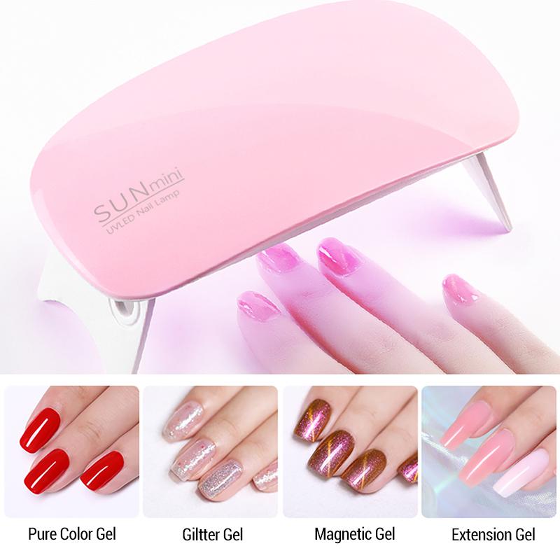 SUN Mini Nail Dryer LED/UV Lamp – USB-Powered Gel Varnish Curing Machine for Home Nail Art USB Nail Lamp