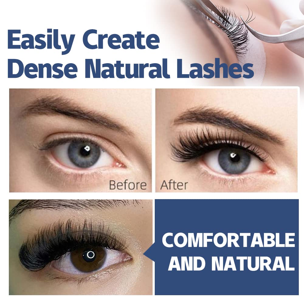 Qeelasee 0.05mm Curl D 9mm Russian Volume Mink Eyelash Extensions Soft Volume Makeup Eyelashes Premium Eye lash  Extensions