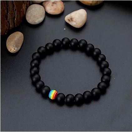 Rainbow Bracelet 7 Colors Fashion 8MM Matte Natural Stone Bead Bracelets & Bangles  for Natural Anti Anxiety Men & Women Jewelry