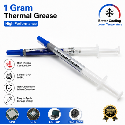 CPU Thermal Grease Paste 1 Gram High Performance Thermal Compound for Processor CPU GPU Heatsink Cooling | Easy Apply Syringe