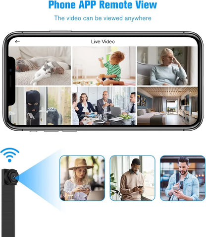 HD WiFi Mini Camera 1080P DIY Security Camera with 3 Battery Case, Motion Detection & Remote Viewing
