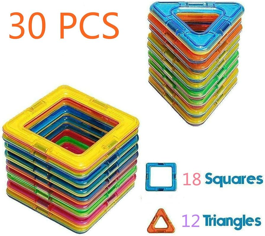 30 pcs Mini Magnetic Constructor Triangle Square Bricks Magnetic Building Blocks Designer Set Magnet Toys For Children Gift