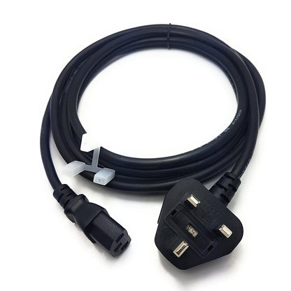 Heavy Duty UK 3-Pin Plug to IEC C13 Power Cable – 10A 250V High Quality Mains Lead for PC, Monitor, Printer & Electronics