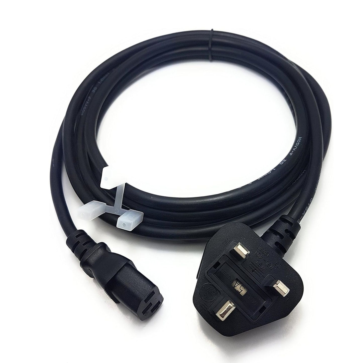 Heavy Duty UK 3-Pin Plug to IEC C13 Power Cable – 10A 250V High Quality Mains Lead for PC, Monitor, Printer & Electronics