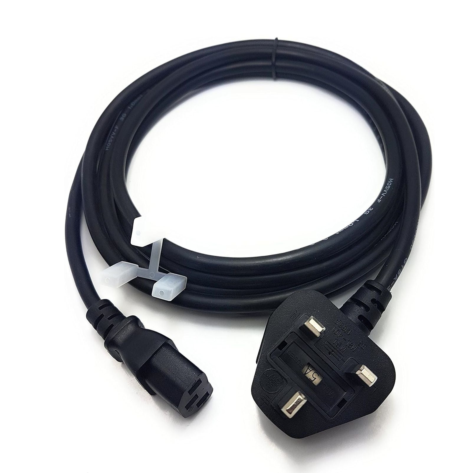 Heavy Duty UK 3-Pin Plug to IEC C13 Power Cable – 10A 250V High Quality Mains Lead for PC, Monitor, Printer & Electronics