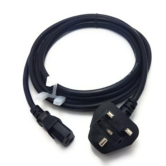 Heavy Duty UK 3-Pin Plug to IEC C13 Power Cable – 10A 250V High Quality Mains Lead for PC, Monitor, Printer & Electronics