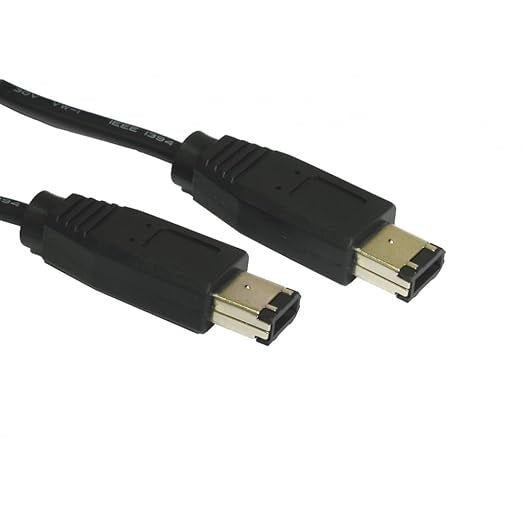 World of Data 2m Firewire Cable 6 Pin to 6 Pin IEEE 1394 400 Video Lead - Black