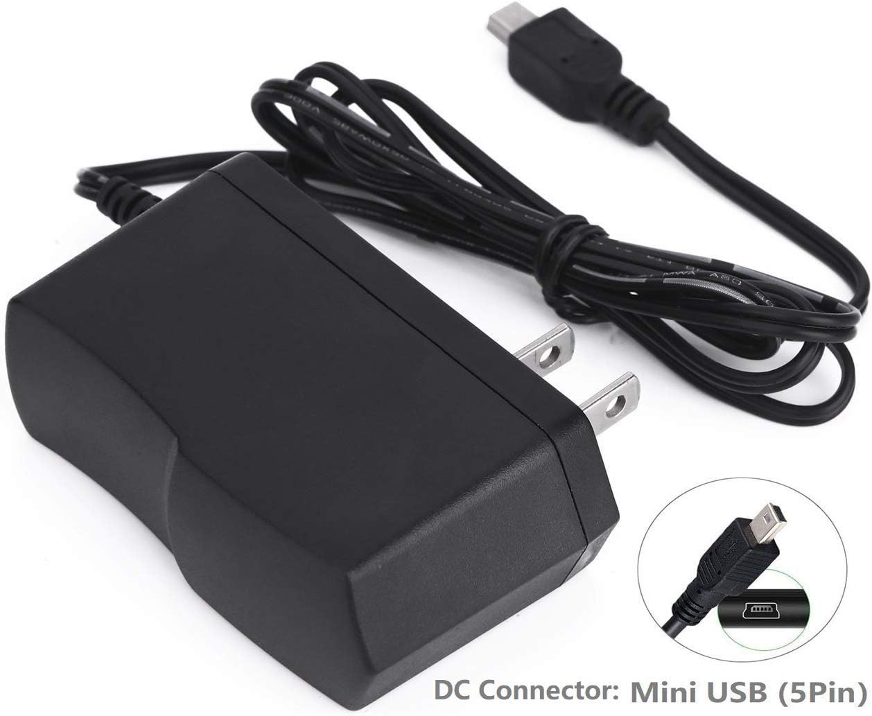 🔌 DC 5V Mini USB Pin Wall Charger Adapter – Compact Power Adapter (Black)