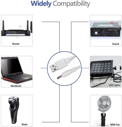 **🔌 USB to DC 3.5mm Charging Cable – USB-A Male to 3.5mm Power Connector  5V Power Supply Adapter for USB HUB, Mini Speakers, LED Lights &amp; More**