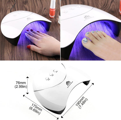 Nail Lamp, Bevili 36W LED UV GEL Nail Dryer Curing Lamp with 60s/90s/120s Timer, Portable Nail Manicure Machine with Automatic Sensor for Fingernail & Toenail