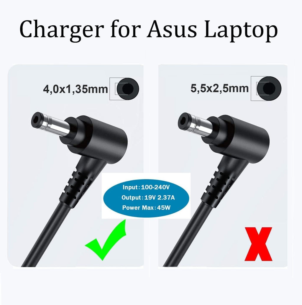 45W Notebook Laptop AC Charger Adapter Power Cable for Asus E403 E403NA E403SA C300 C300MA UX301 UX301L UX302 UX303 UX303LA UX303UB UX305 UX305CA R5400 R540 R5SA;R515 R515MA;E402 E402S;X540 X540L