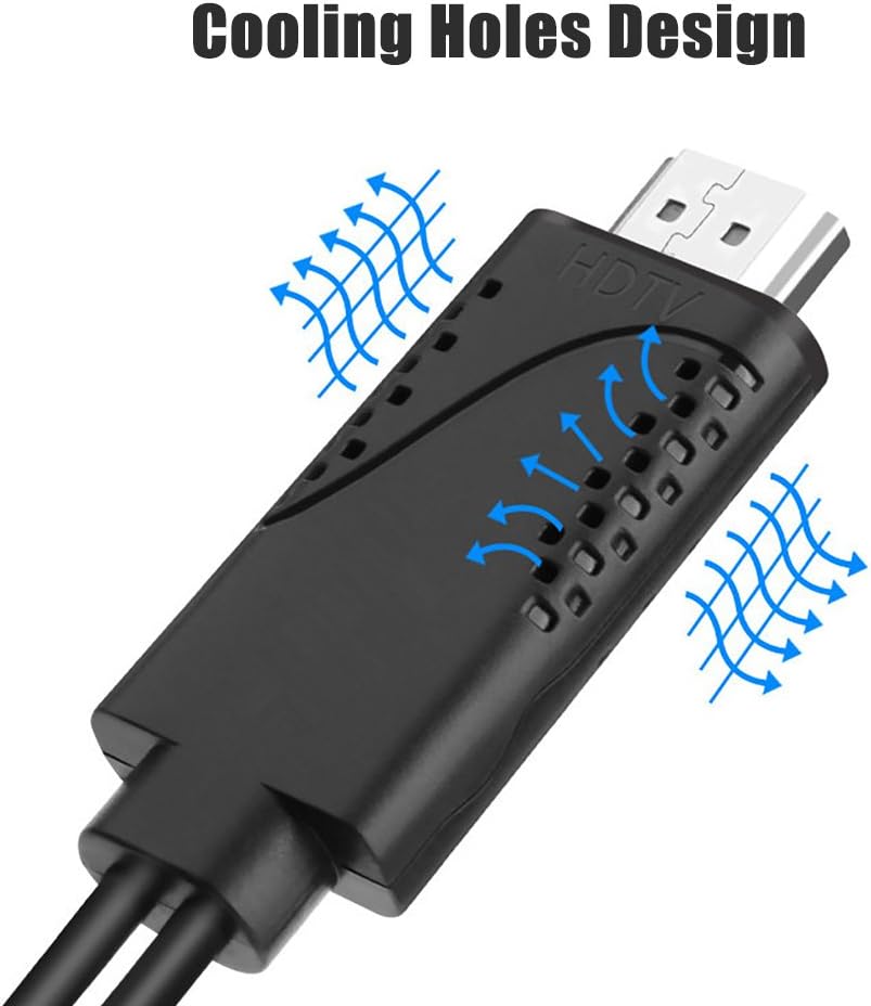 1080P HDTV Adapter Cable HDMI Male to USB Male and Female 1M HDMI HD Video Converter for iPhone Android Type-C Smart Phones With Power