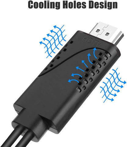 1080P HDTV Adapter Cable HDMI Male to USB Male and Female 1M HDMI HD Video Converter for iPhone Android Type-C Smart Phones With Power