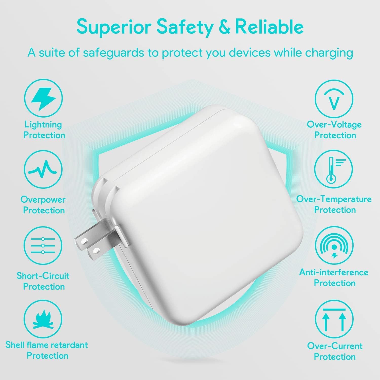 🔌 Apple Replacement 61W USB-C Power Adapter Fast • Safe • Universal • Smart PD Charging