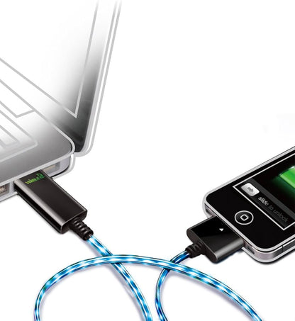 Dexim Visible Current Flow USB 30 Pin Data Cable White – Fast Charging &amp; Reliable Data Transfer for iPhone iPad iPod