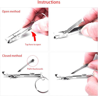 Stainless Steel Ultra-thin Foldable Hand Toe Nail Clippers Cutter With Keychain Nail Art Tool