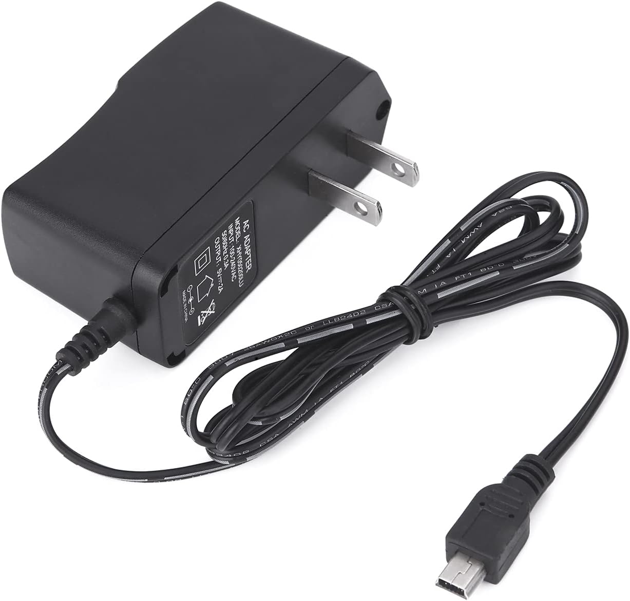 🔌 DC 5V Mini USB Pin Wall Charger Adapter – Compact Power Adapter (Black)