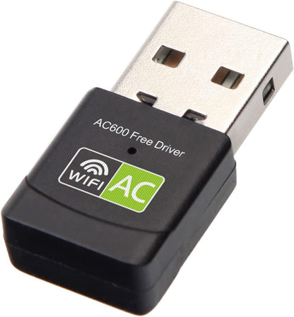 600Mbps Dual Band USB WiFi Adapter | 2.4GHz &amp; 5GHz Wireless Network Receiver | USB 2.0 | Driver-Free Plug &amp; Play | Universal External Network Card