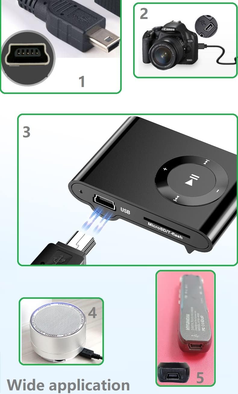 🔌 DC 5V Mini USB Pin Wall Charger Adapter – Compact Power Adapter (Black)