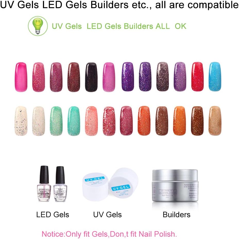 Nail Lamp, Bevili 36W LED UV GEL Nail Dryer Curing Lamp with 60s/90s/120s Timer, Portable Nail Manicure Machine with Automatic Sensor for Fingernail & Toenail