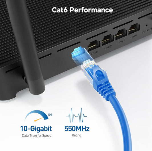 Cat 6 Ethernet Cable 6 Meter Blue – High-Speed RJ45 Gigabit LAN Network Patch Cord