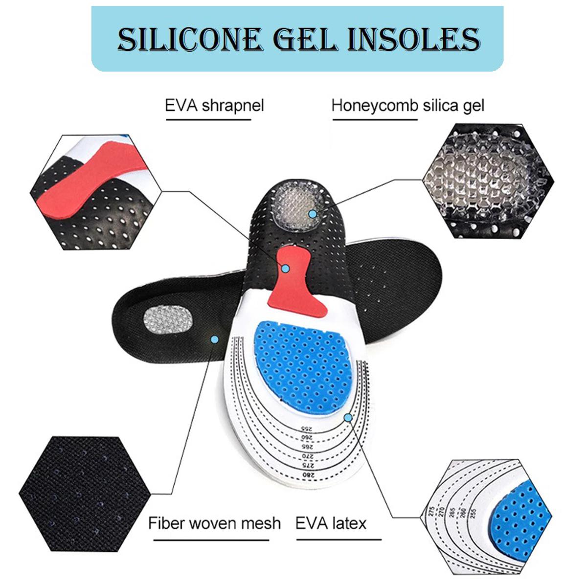 Gel Insoles Flat Foot Health Sole Pad For Shoes Insert Support Pad