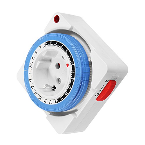 24-Hour 230V 16A Program Timer Socket Mechanical Outlet Timer EU Plug GMT01A-GR