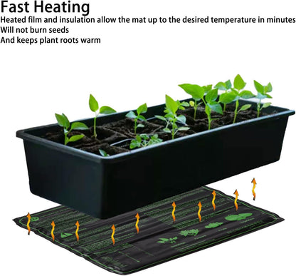 Hyindoor Seedling Heat Mat Heated Propagator Durable Waterproof Seedling Heating Pad for Winter Hydroponic Indoor Seedling Germination (20"x 20" Heat Mat)