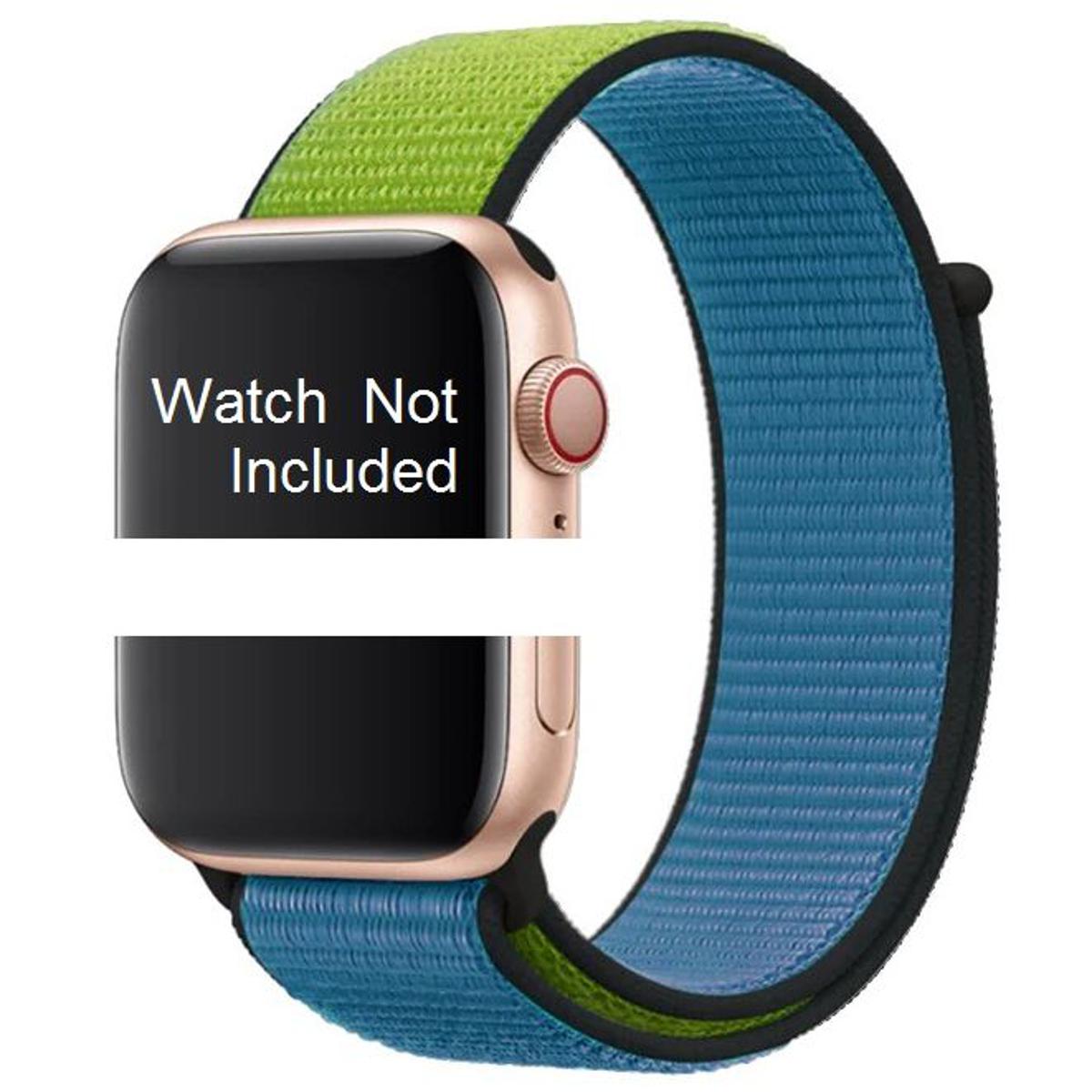 Blue / Green Sport Loop i Watch Band 42-44-45mm Nylon Sport Loop Strap A One World Series by A One - Light Blue Green New Fashion