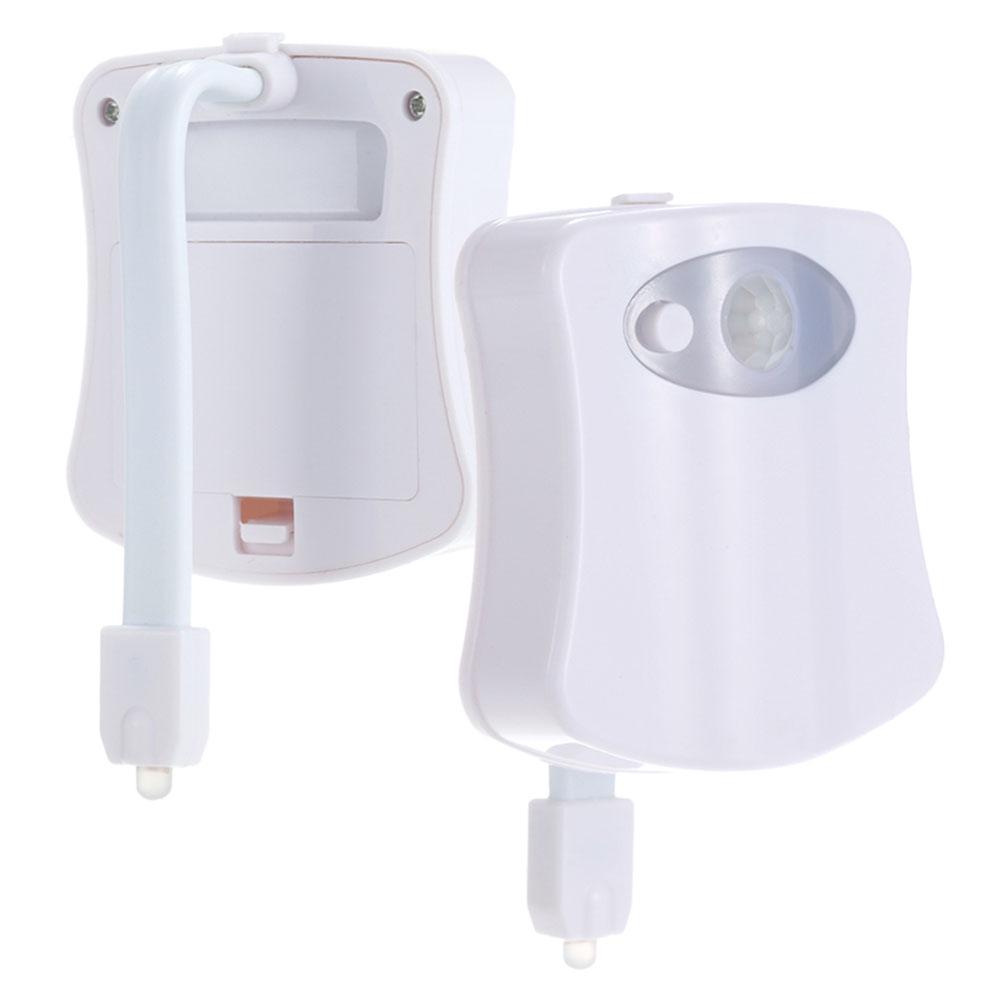 Motion Sensor Toilet Seat Night Light 8 Colors For Smart Home Toilet Bowl WC Toilet Light - White 1 Pcs
