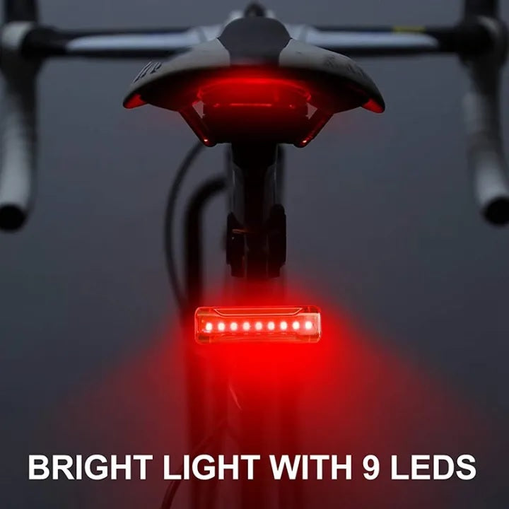 USB Rechargeable Bike Tail Light 9 LED High-Brightness, IPX5 Waterproof Rear Bicycle Light with 5 Modes, Cycle Light, Rare Light, Tail Light, Led, Back Light,  USB Charger, DC Light, Cycling, Cycle Accessories