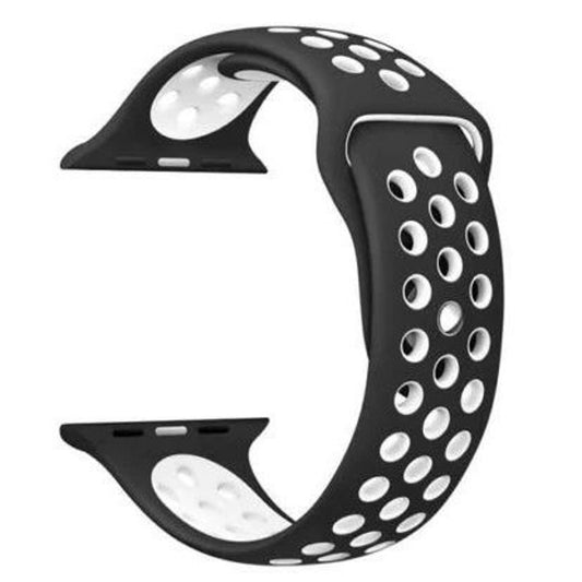 Black & white Soft Silicon Strap With Anti Lost Lock For i Watch Series 5 4 3 2 1, F8, F9, F10, T55, C200 Smart Watch 38mm 40mm Wrist Bracelet Strap  Watch Band Bracelet Belt Smart Watch Accessories (watch Not Included)