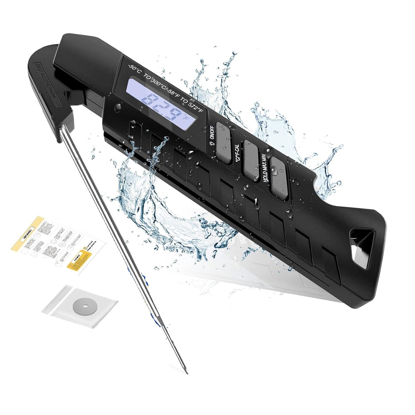 Maxuni Meat Thermometer, Digital Instant Read Meat Thermometer for Cooking and Grill, Waterproof Kitchen Thermometer with Backlight, Fast Cooking Thermometer for Grilling BBQ