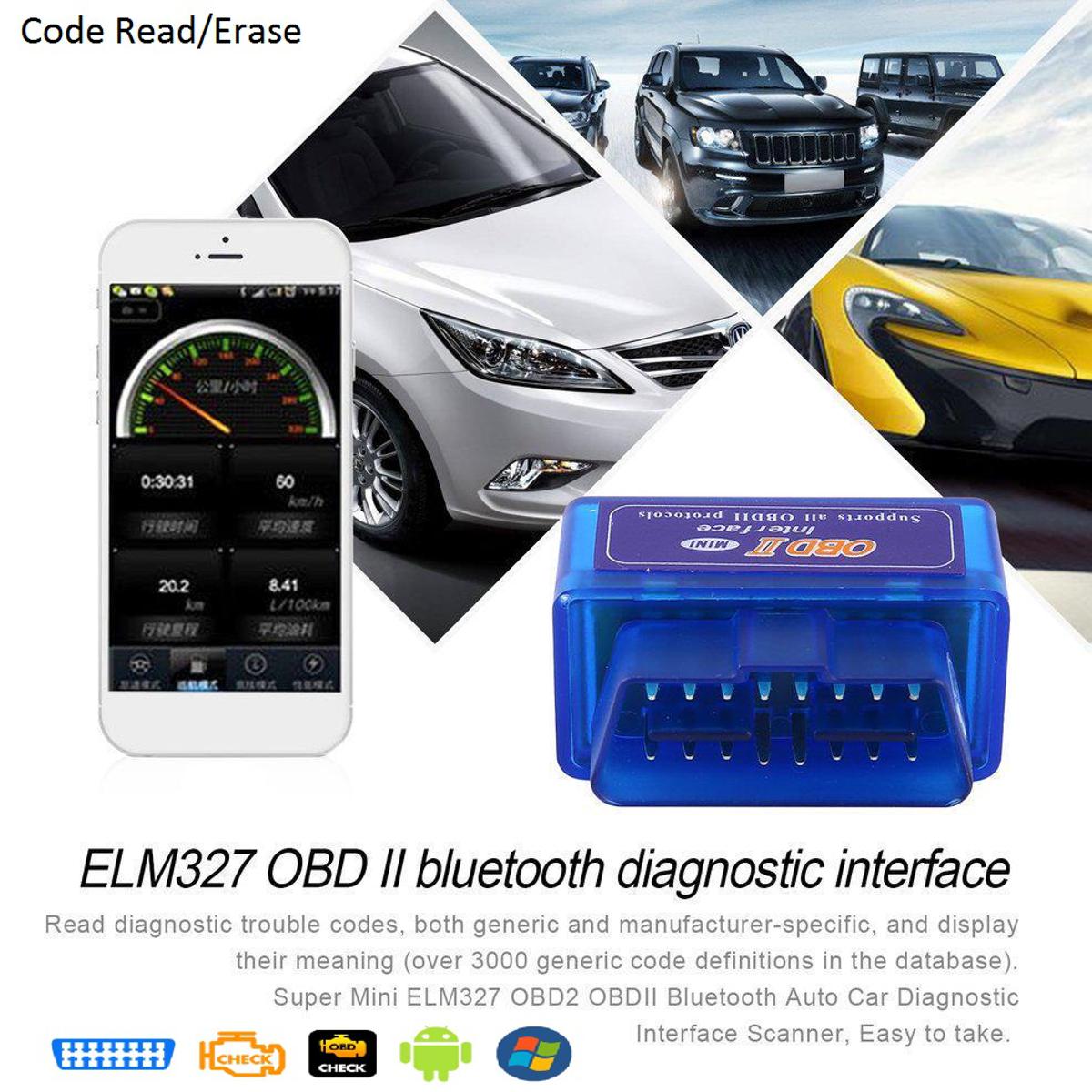 OBD2 Car Scanner; Diagnostic Tool. Bluetooth (Android / Iphone) Coede Read \wright obd2