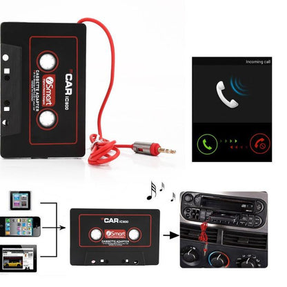 Car Audio Cassette to Aux Adapter, 3.5mm Auxiliary Cable Cassette Receiver, Stereo Audio Tape Converter, Cassette Tape to Auxiliary Adapter, Suitable for Classic Cars And Radios