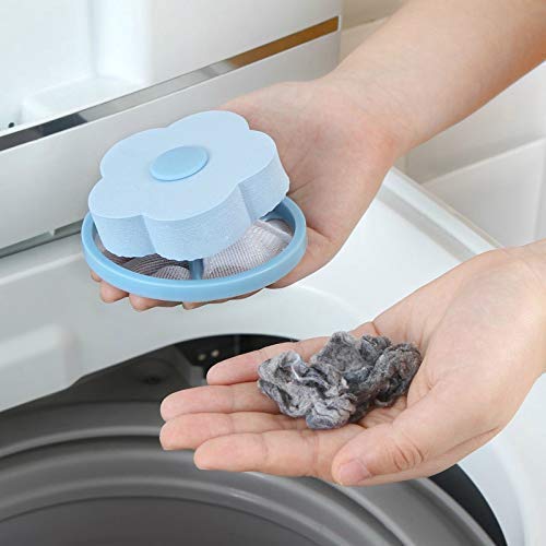 1 Pcs Washing Machine Floating Lint Mesh Bag Net Pouch Hair Catcher Lint Catcher Hair Filter for Household Tool-Random Colour