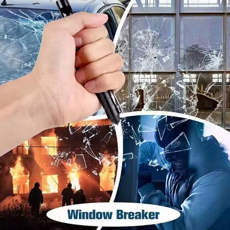 Pen Emergency Metal Tool Survival Kit Compass Whistle Camping Hiking Outdoor Emergency fire starter Screw Driver Cuter etc. the perfect gift for him A One