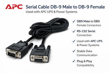 APC Console Serial Cable DB-9 Male to DB-9 Female For APC UPS & Power Management Systems