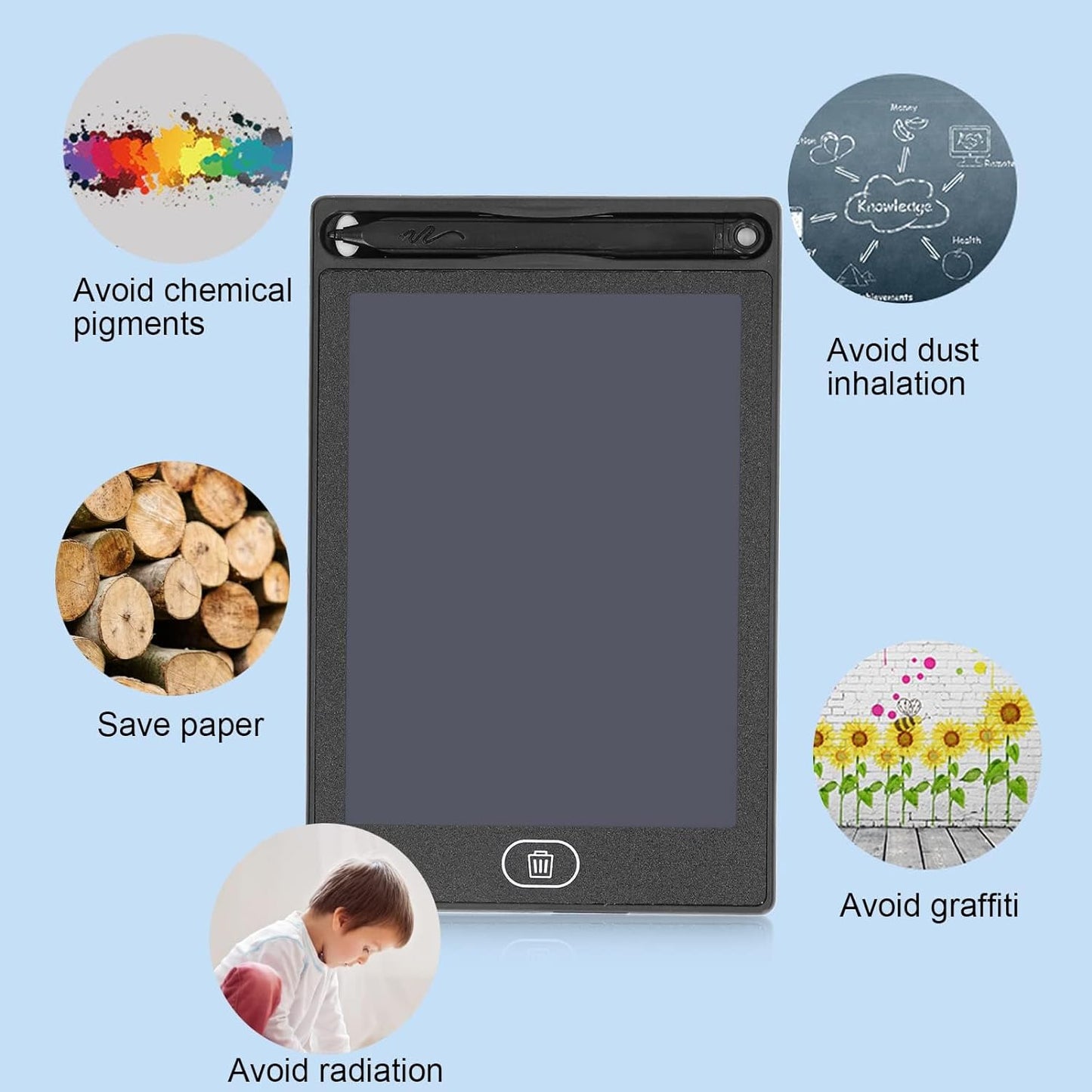 LCD Writing Tablet for Kids, 6.5 Inch Drawing Board Doodle Scribbler Board for 3-6 Years Old Girls Boys, Erasable Electronic Painting Learning Pads, Prizes for Kids