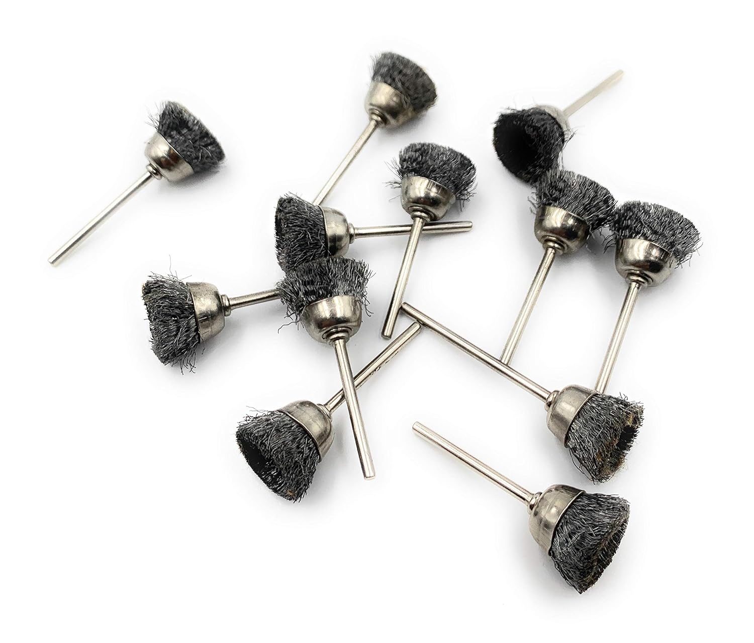 Wire Cup End Brush 1PC for Dremel Rotary Tool – Stainless Steel Polishing Brush for Rust Removal, Satin Finish, Jewellery Cleaning, Watchmaking & Model Making