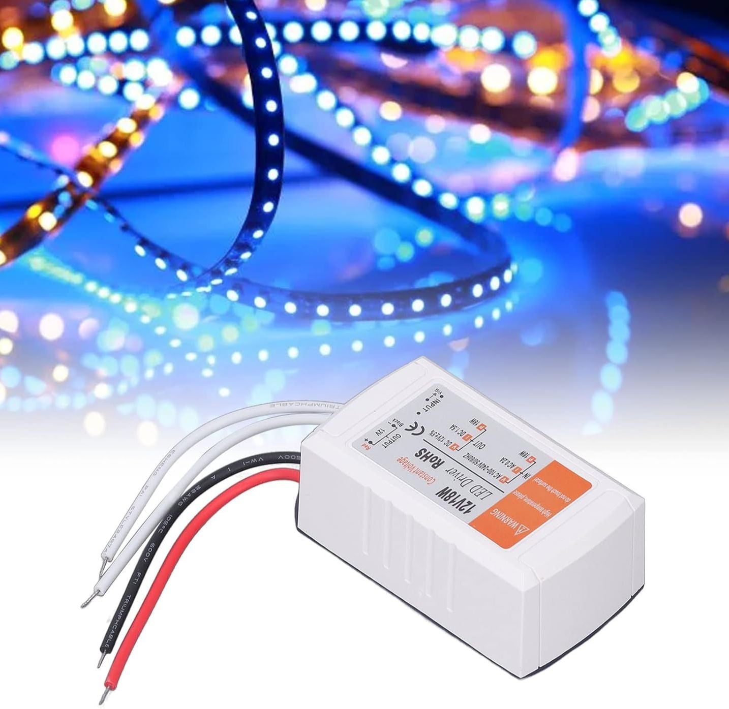 LED Driver Power Supply – Constant Voltage Adapter AC 100-240V to 12V 1.5A 18W for LED Strip Lights & LED Projects