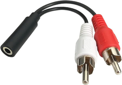 6 Inch 3.5mm Female to 2 RCA Male Stereo Audio Y Cable – 1/8" Jack to Red & White RCA Adapter for TV, Smartphone, Tablet & Home Theater