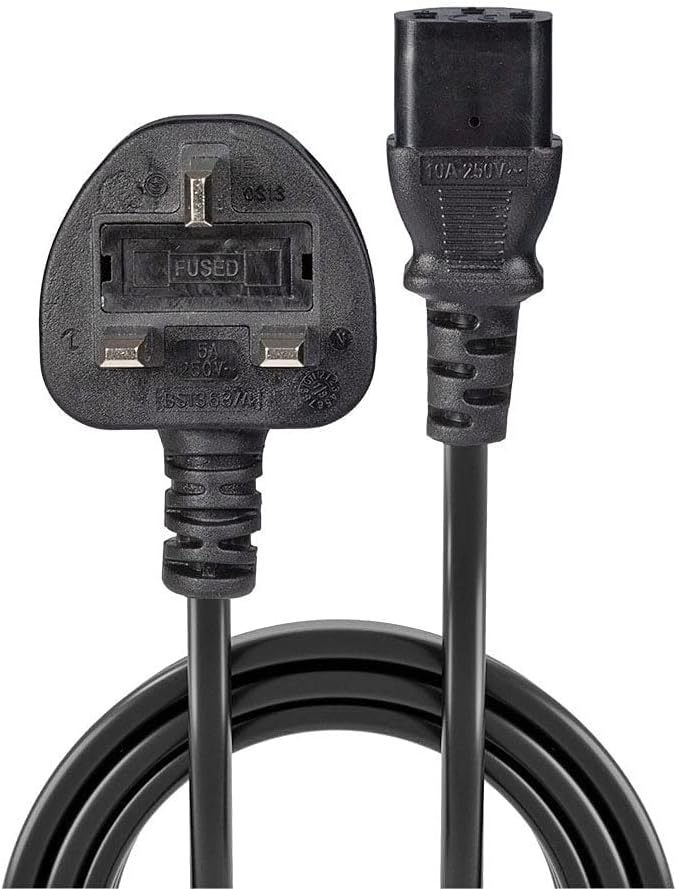 Heavy Duty 3 Meter UK 3-Pin Plug to IEC C13 Power Cable – 10A 250V High Quality Mains Lead for PC, Monitor, Printer & Electronics