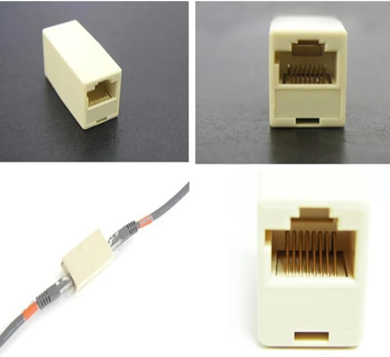 RJ45 Ethernet Coupler Connector Cat7/Cat6/Cat5e 8P8C LAN Cable Extender Joiner Plug (1 PCS, )