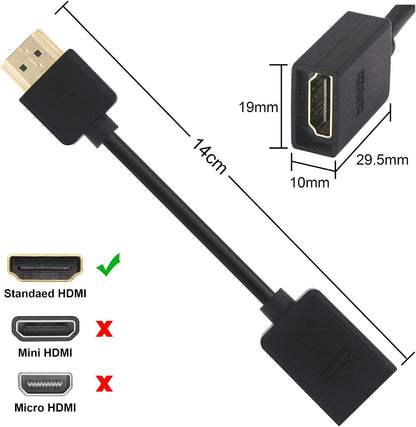 HDMI 2.0 Male to Female Extension Cable 30cm – 4K UHD, 3D, Streaming Device Compatible